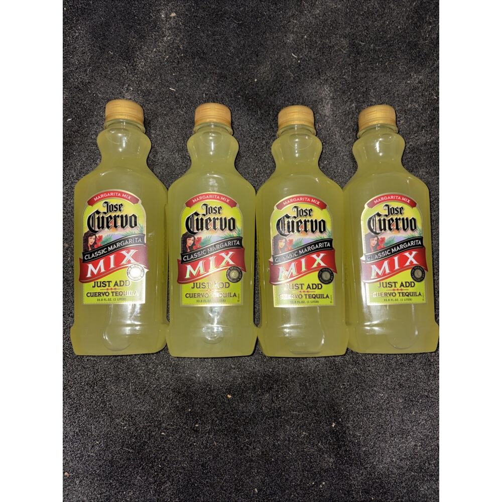 Lot of 4 Jose Cuervo Classic Margarita Cocktail Mixers 33.8 Fl Oz/1 Liter Bottle